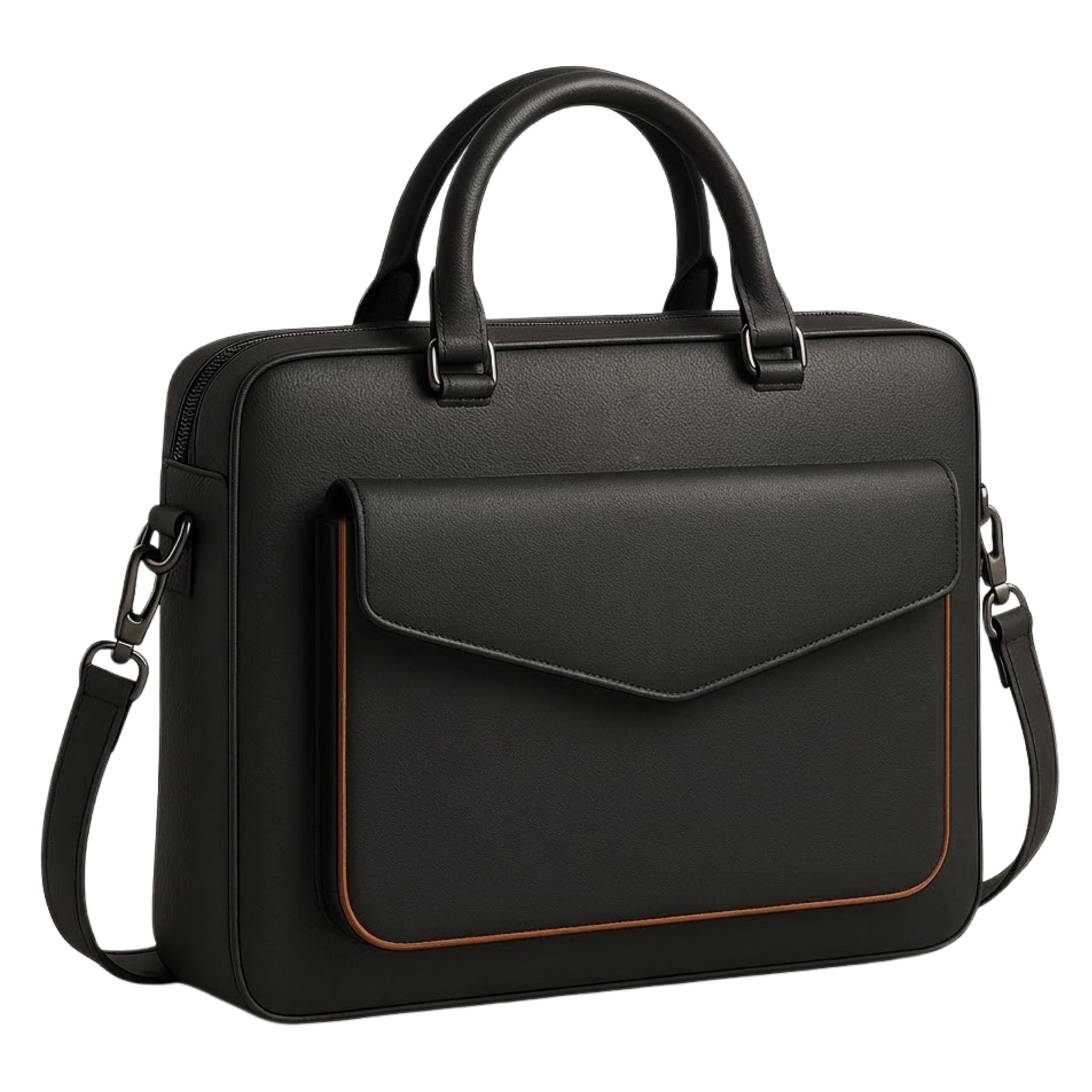 PU Leather Laptop Messenger Bag for Men & Women | 15.6 Inch Office Shoulder Bag with Padded Laptop Compartment Multi-Pocket Travel Work Satchel Adjustable Strap Business Bag | All-image-10