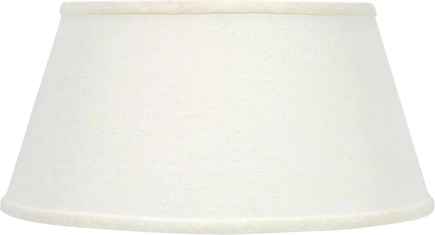 Upgradelights® Bouillotte Lamp Shade 14 Inch White Linen