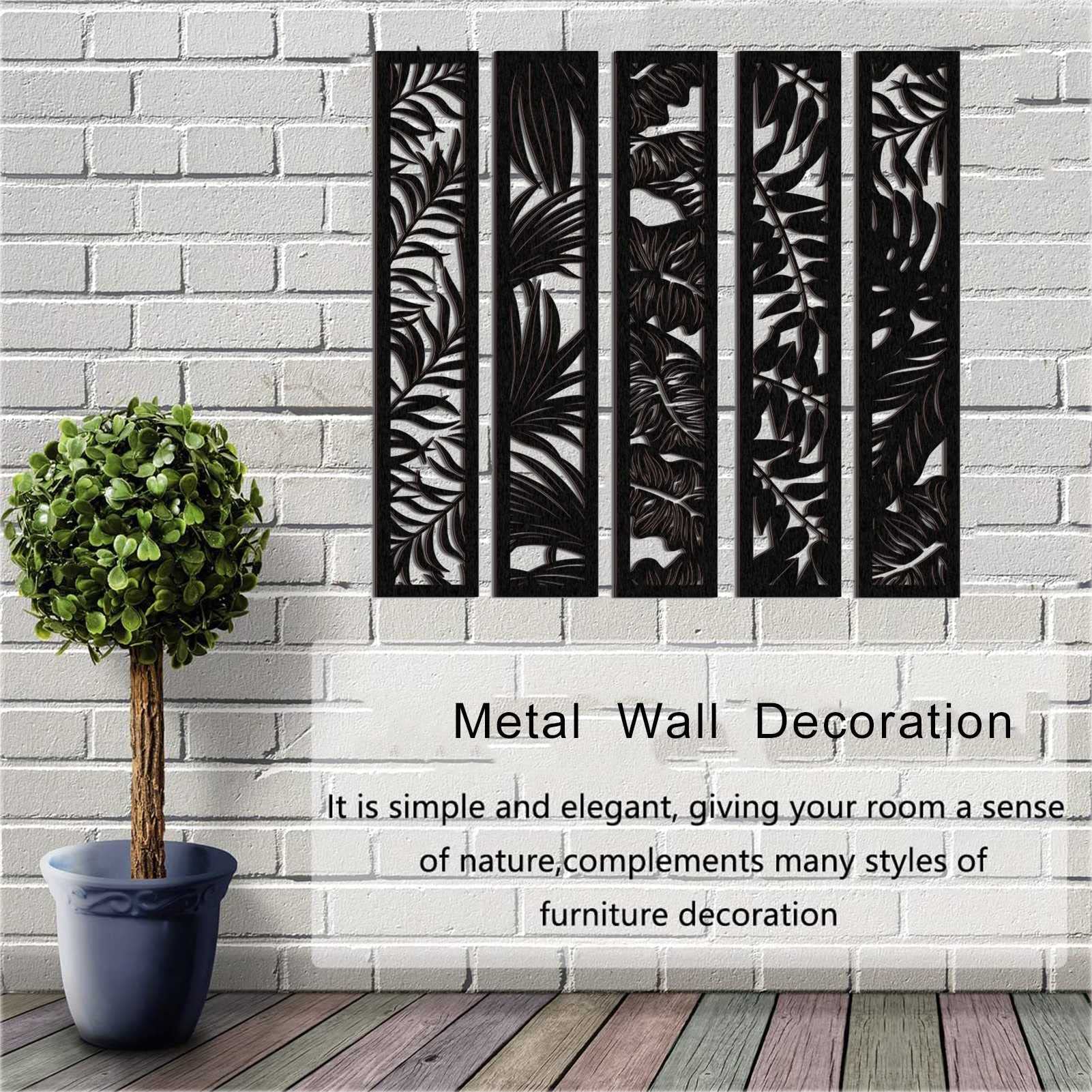 Exquisita escultura de pared, decoración de arte, paquete de 4, cartel de hoja de decoración de pared de arte bohemio, escultura rústica para colgar en la pared, para sala de estar, dormitorio al aire