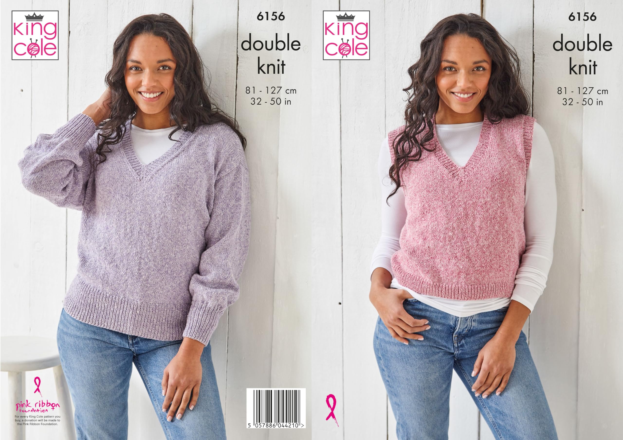 King Cole DK Knitting Pattern - 6156 Ladies Tank Top & Sweater