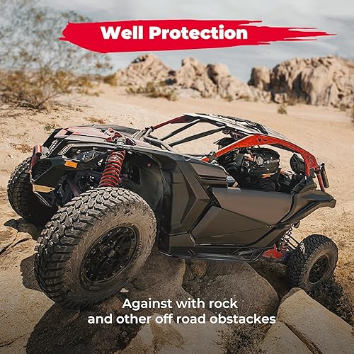 Miniatura 5 de KEMIMOTO Barras Nerf X3, deslizadores de roca compatibles con Can Am Maverick X3 Turbo R RR 2017-2025, protector de parachoques lateral para árbol