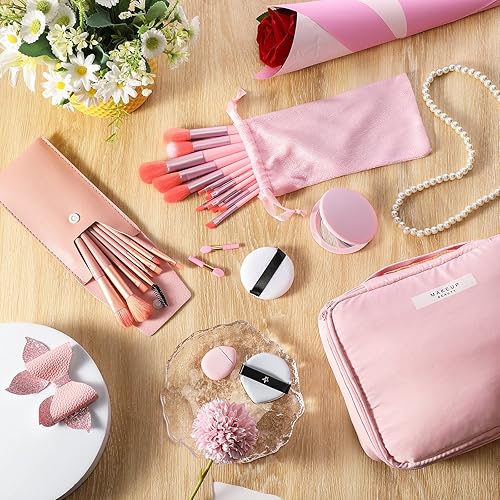 Miniatura 6 de Paterr Juego de maquillaje de 28 piezas, bolsa de maquillaje con brochas de maquillaje, cepillo sintético premium y espejo para mujeres, cosméticos
