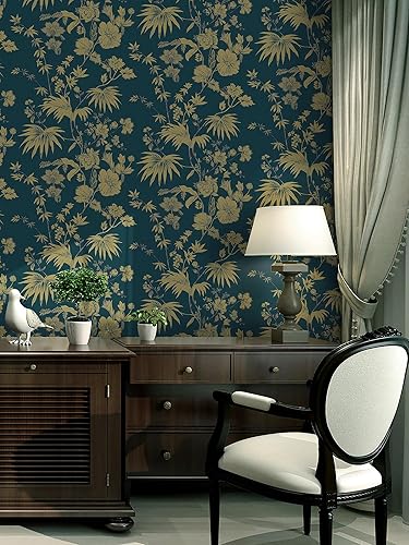 Safiyya Papel tapiz autoadhesivo para despegar y pegar, papel de contacto floral vintage, papel de contacto decorativo, autoadhesivo, extraíble,