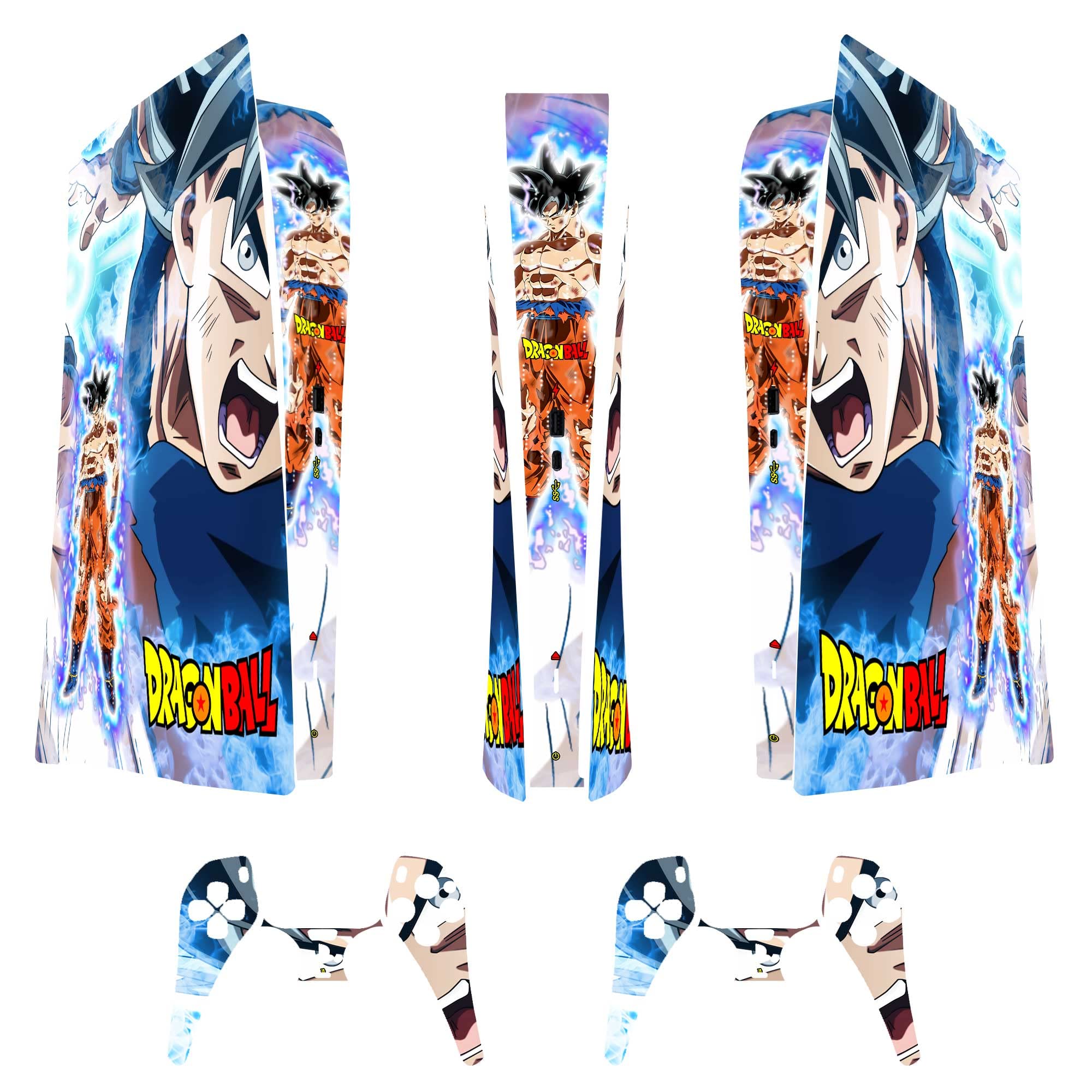 Skin Adhesivo - Compatible para PS5 - Cubierta para personalizar la Consola - Película de Vinilo Removible - Mate Satinado Calidad HD (Digital, Dragonball)