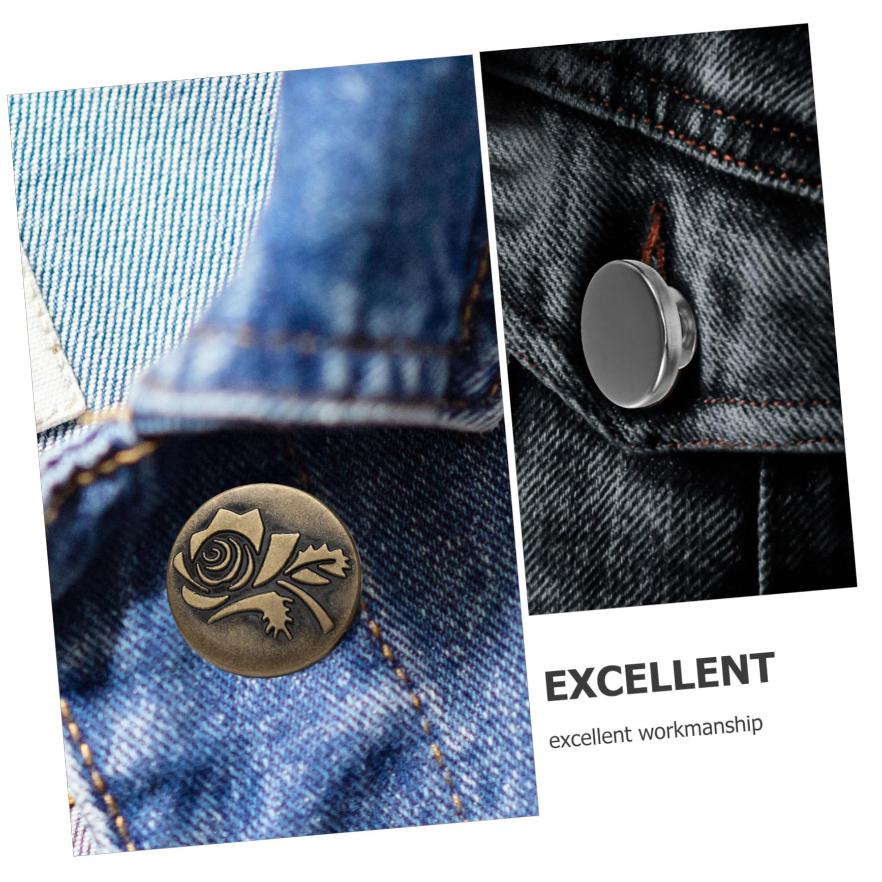 OSALADI 5 Set Bottoni in Metallo Assortito Cucire Bottoni A Pressione Estensori Per Bottoni Per Jeans Pulsante Bottone Per Jeans Sostituzione Del Bottone Dei Pantaloni Lega 15 Pezzi * 5