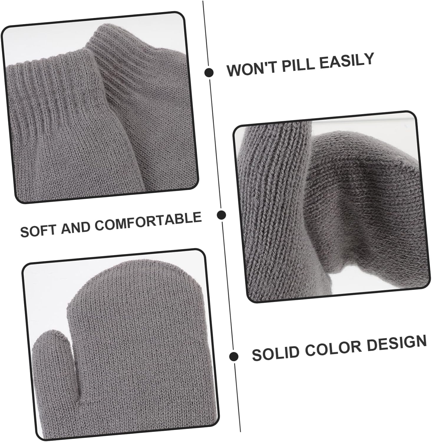 3pairs Gloves for Women Thick Thermal Mittens Warm Lining Comfortable Adult Gloves for Cold Weather for Outdoor Use
