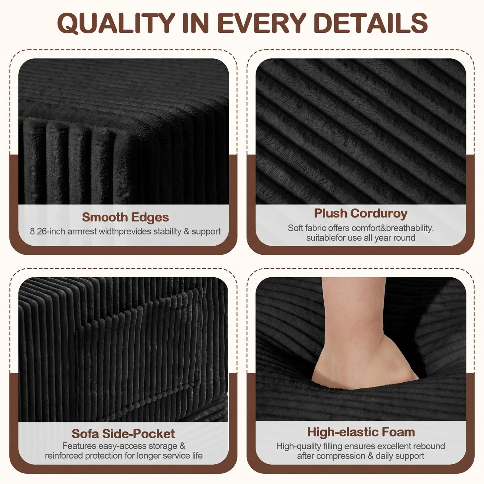 Boneless Loveseat Couch Folding Sofa Bed, Foldable Floor Futon Sleeper Couch Bed - Convertible Sofa Bed, Corduroy Pull Out Sofa Bed with 2 Pillows for Living Room & Bedroom