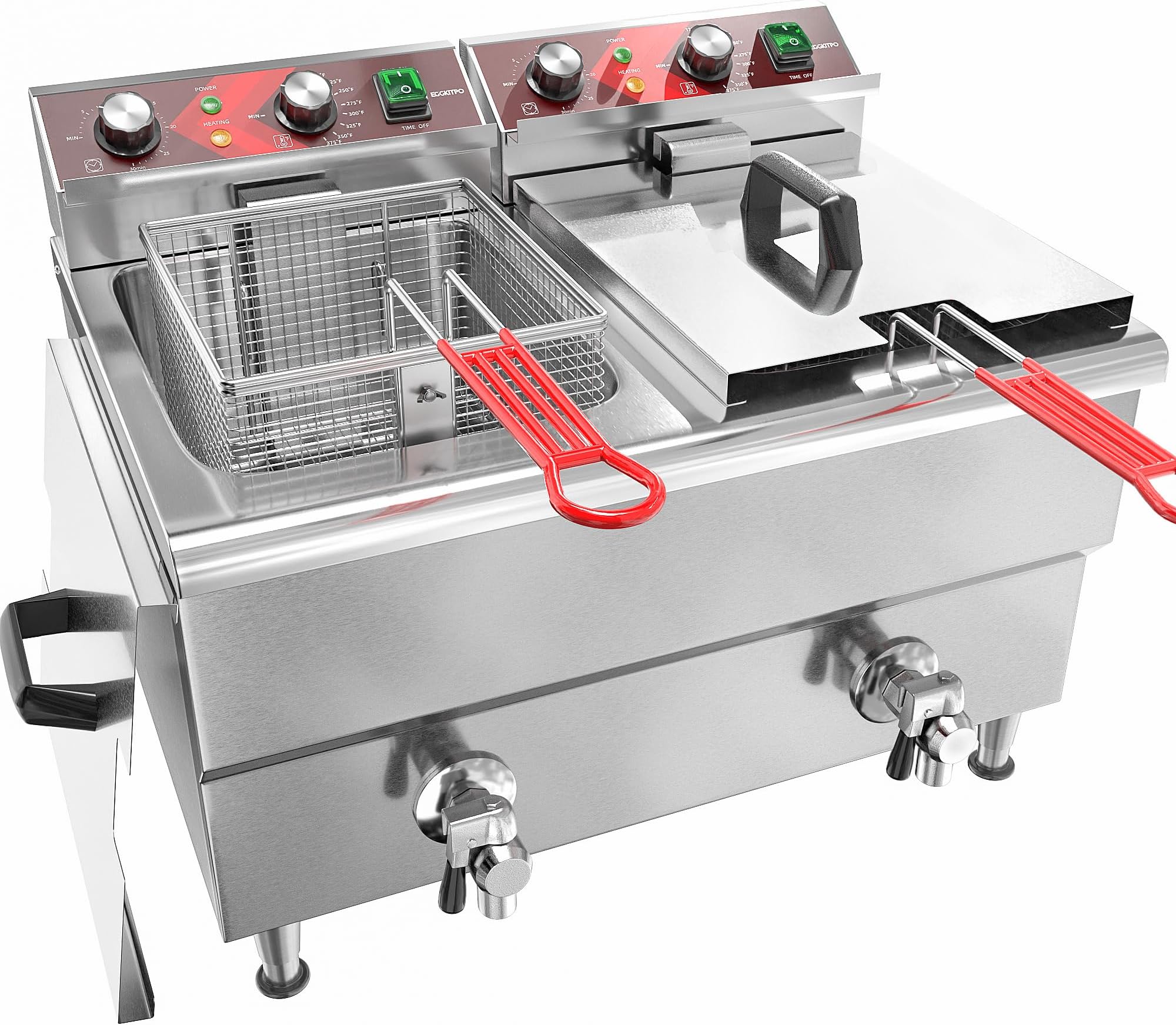 24L Deep Fryer with Drain and Timer