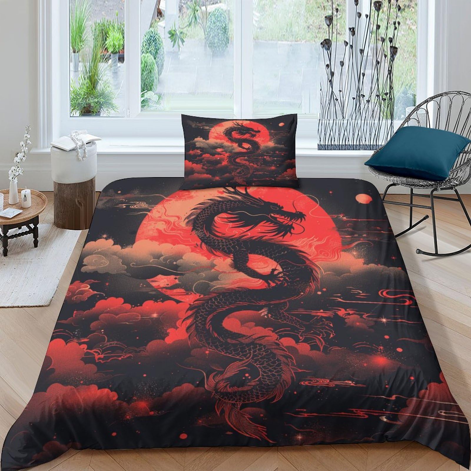 Parure de lit hypoallergénique Loong anti-acariens pour lit simple 135x200