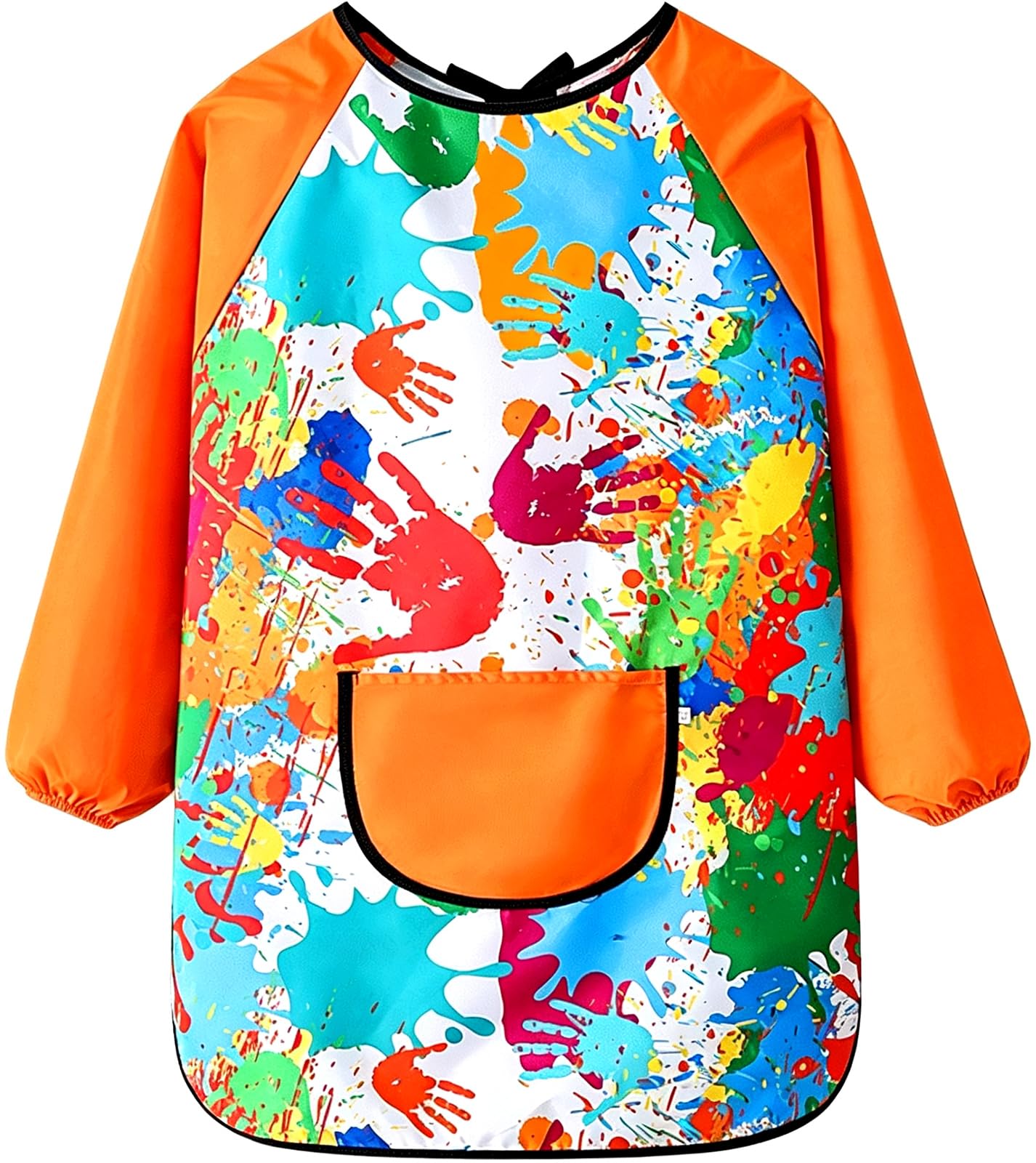 Lynmquober Kids Waterproof Art Smock Long Sleeve Painting Apron Orange XXL