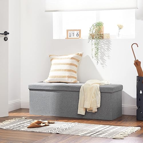Miniatura 7 de SONGMICS MAZIE Collection - Otomana de almacenamiento de 43 pulgadas, banco de almacenamiento plegable con tapa abatible, capacidad de carga de 660