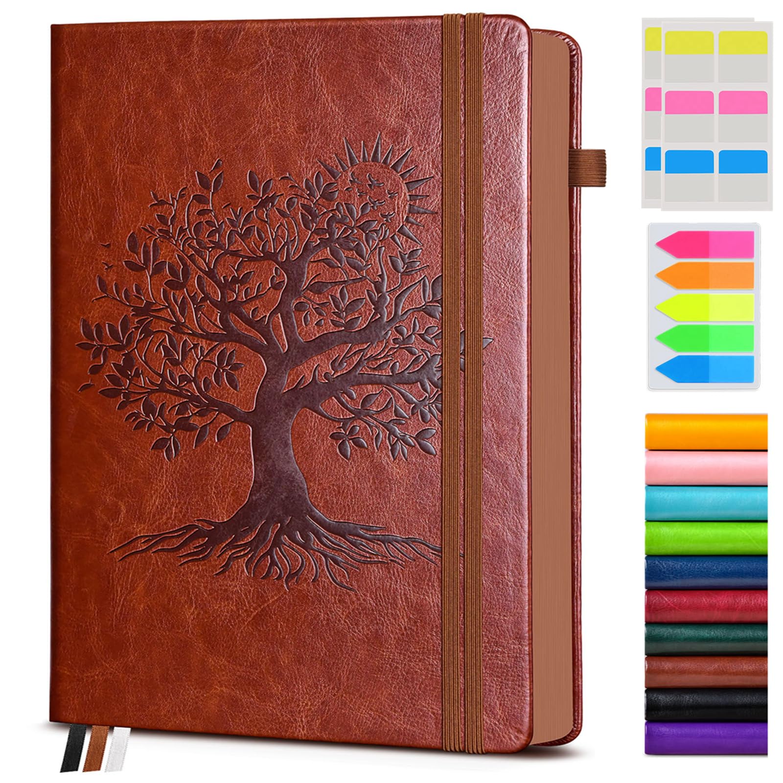 PAIBAS Lined Journal Notebook with 300 Page Numbered Pages, Vintage Leather