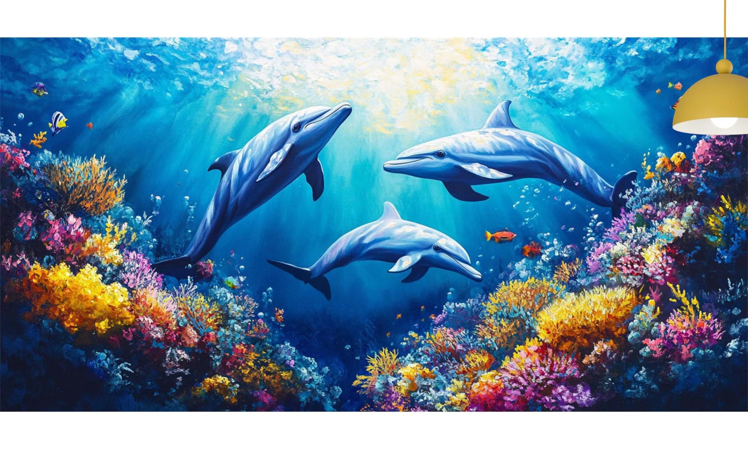 Ocean Diamond Art Delphin Diamond Painting Arts and Crafts dla dorosłych, zestawy do malowania diamentami 5D, dorosłych, Crysta, haft krzyżykowy, rękodzieło, obrazy, zestaw do haftowania dla