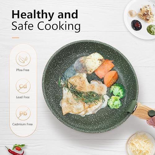 Miniatura 6 de Juego de 10 ollas y sartenes antiadherentes, antiadherentes, mango desmontable, juego de ollas y sartenes de inducción con mango extraíble,