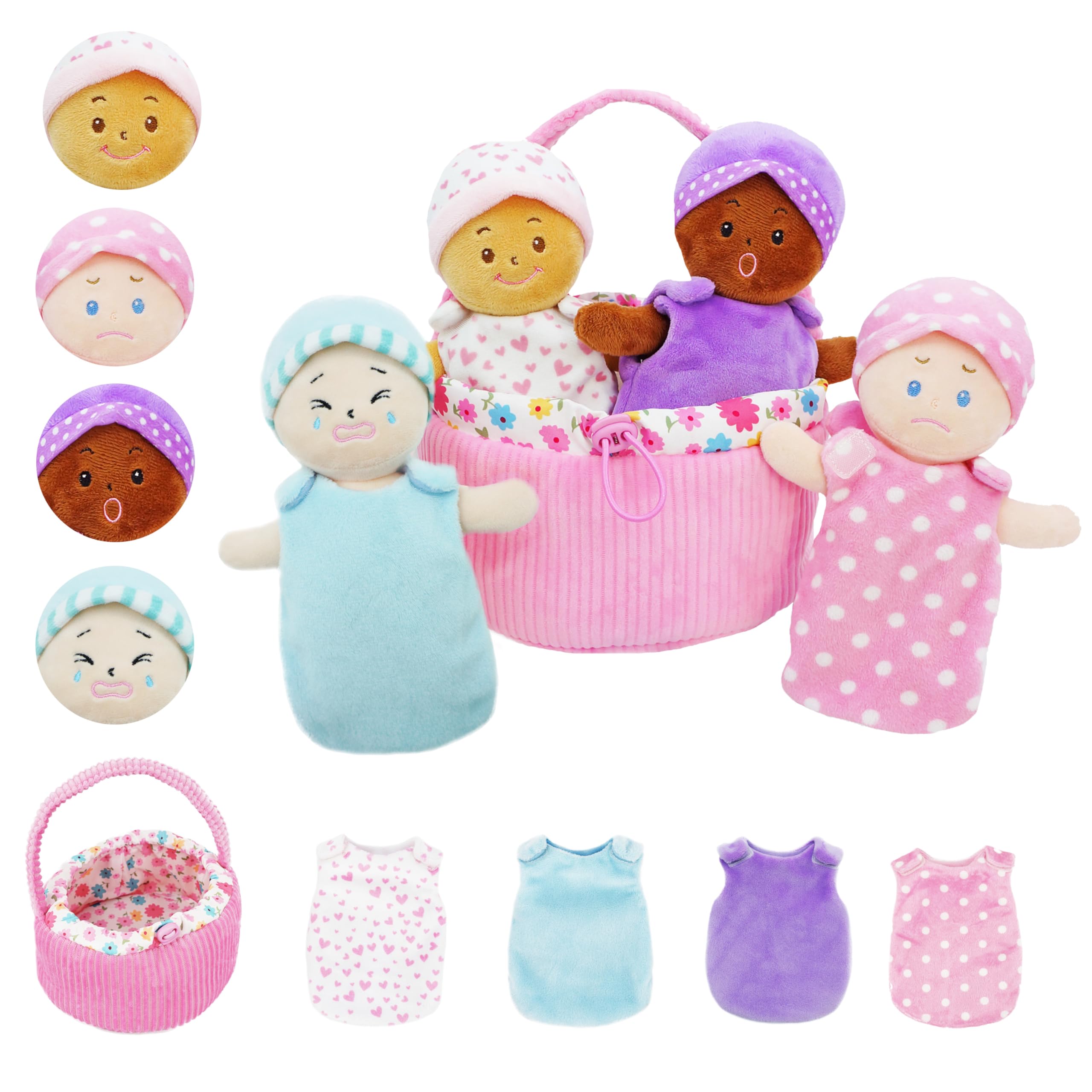 Amazon.com: June Garden My First Basket Plush Baby Doll Set