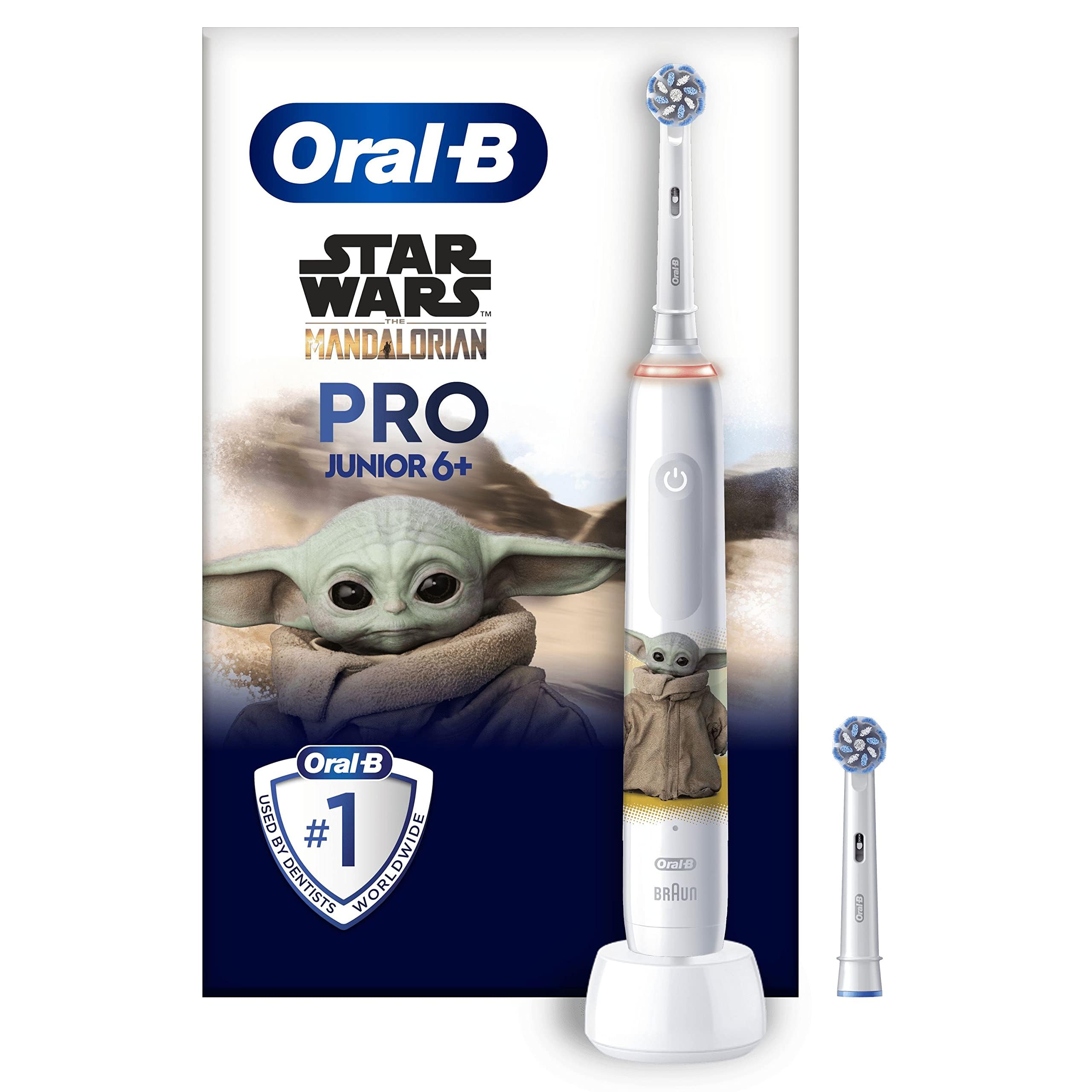 Oral-B Pro Junior Cepillo De Dientes Eléctrico, 1 Mango De Star Wars, 2 Cabezales, Diseñado Por Braun, Apto Para Niños Mayores De 6 Años, Regalos Originales