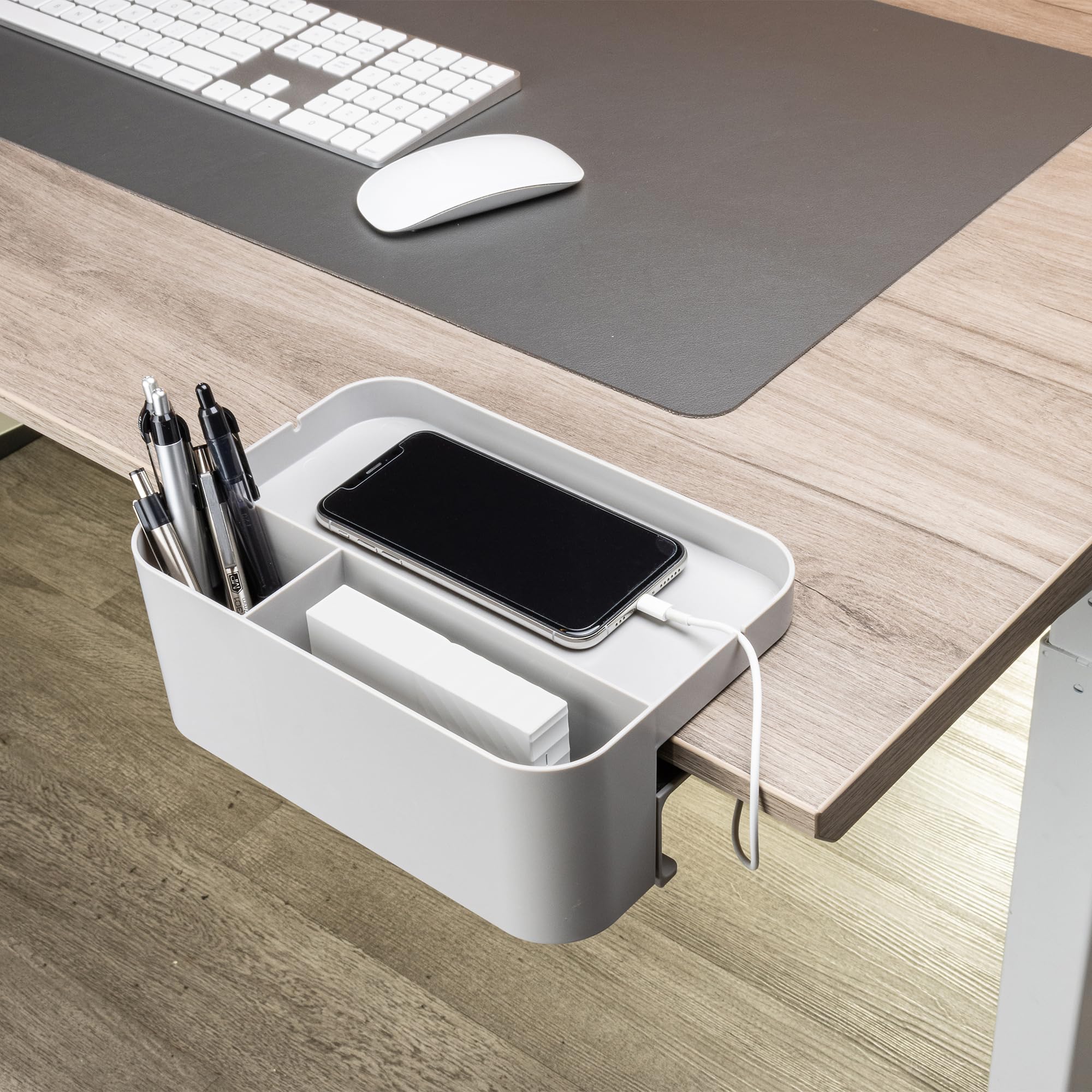 Deflecto Grande organizer da scrivania, accessorio da scrivania, grigio, polimero termoplastico, 8,9 cm H x 22,9 cm L x 15,7 cm L