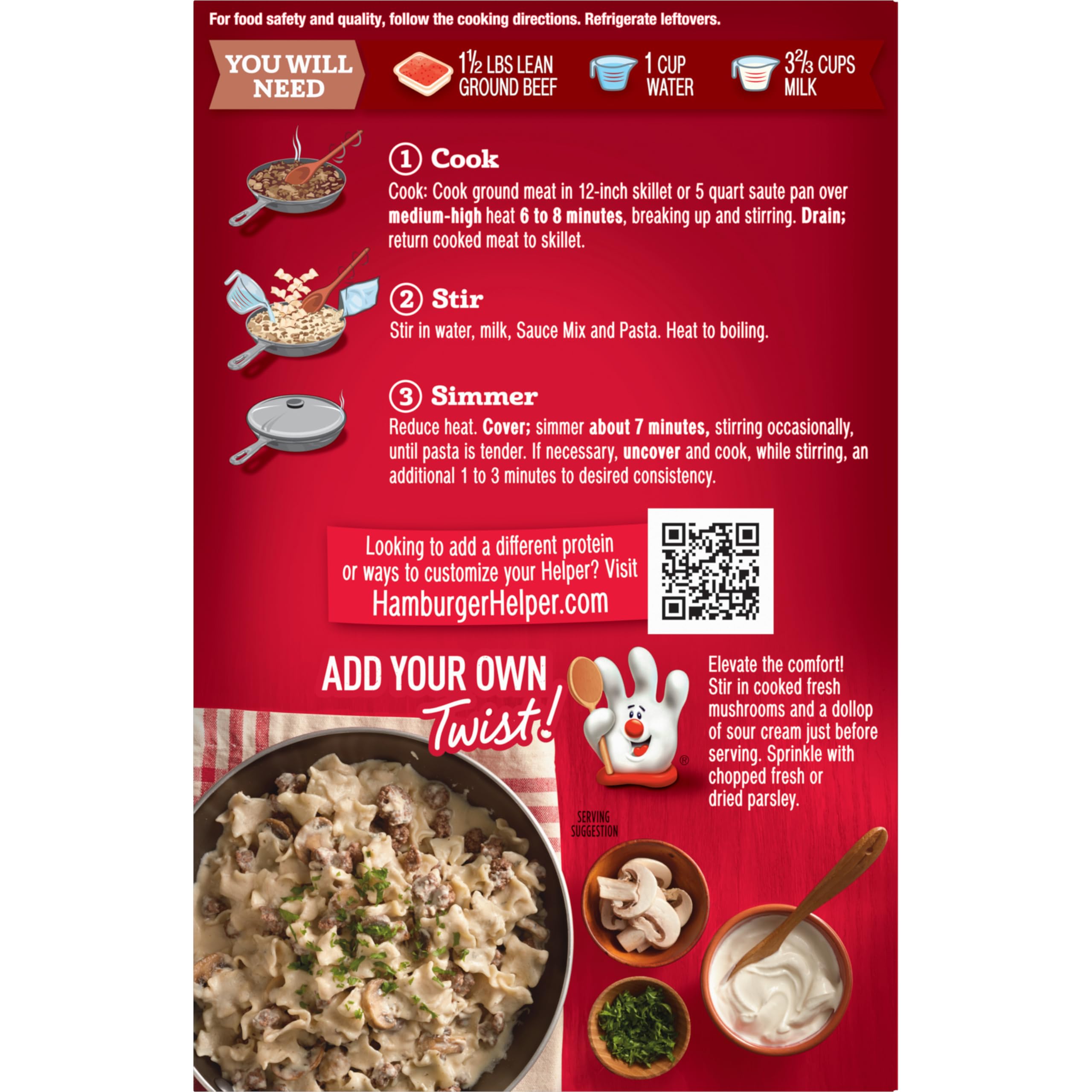 Hamburger Helper Stroganoff Value Size Pasta Meal (10.2 oz - 6 Pack) No Artificial Flavors, Ready in 3 Easy Steps, Quick Meals for Midweek Dinners, Busy Evenings & Families On-the-Go