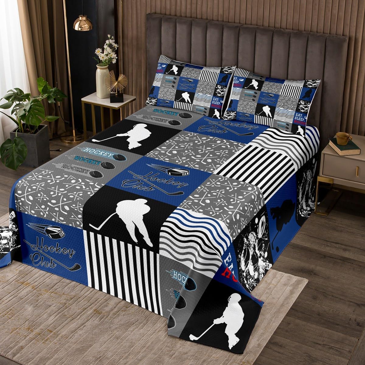 jejeloiu Tennis Bedspread for Kids Boys Girls Twin Size Sports Game Coverlet Set Tennis Player Quilted Coverlet Ball Games Bedspread Cover Room Decor Ball Sports Theme