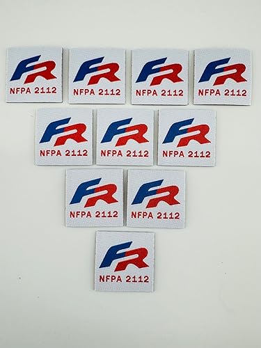 USA Edition FR - Parches de repuesto de grado industrial, parches adhesivos para planchar para coser (NFPA 2112 rojo, blanco y azul)
