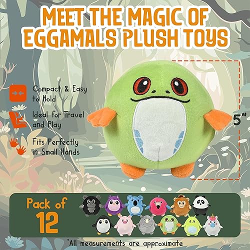 Miniatura 2 de Forest & Twelfth Juego de 12 juguetes de peluche Eggamals, juguetes sensoriales de peluche de 5 pulgadas para más de 0 meses, recién nacidos y