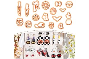 Puocaon Polymer Clay Halloween Cutters, 18 Halloween Themed Clay Cutters for Jewelry Making