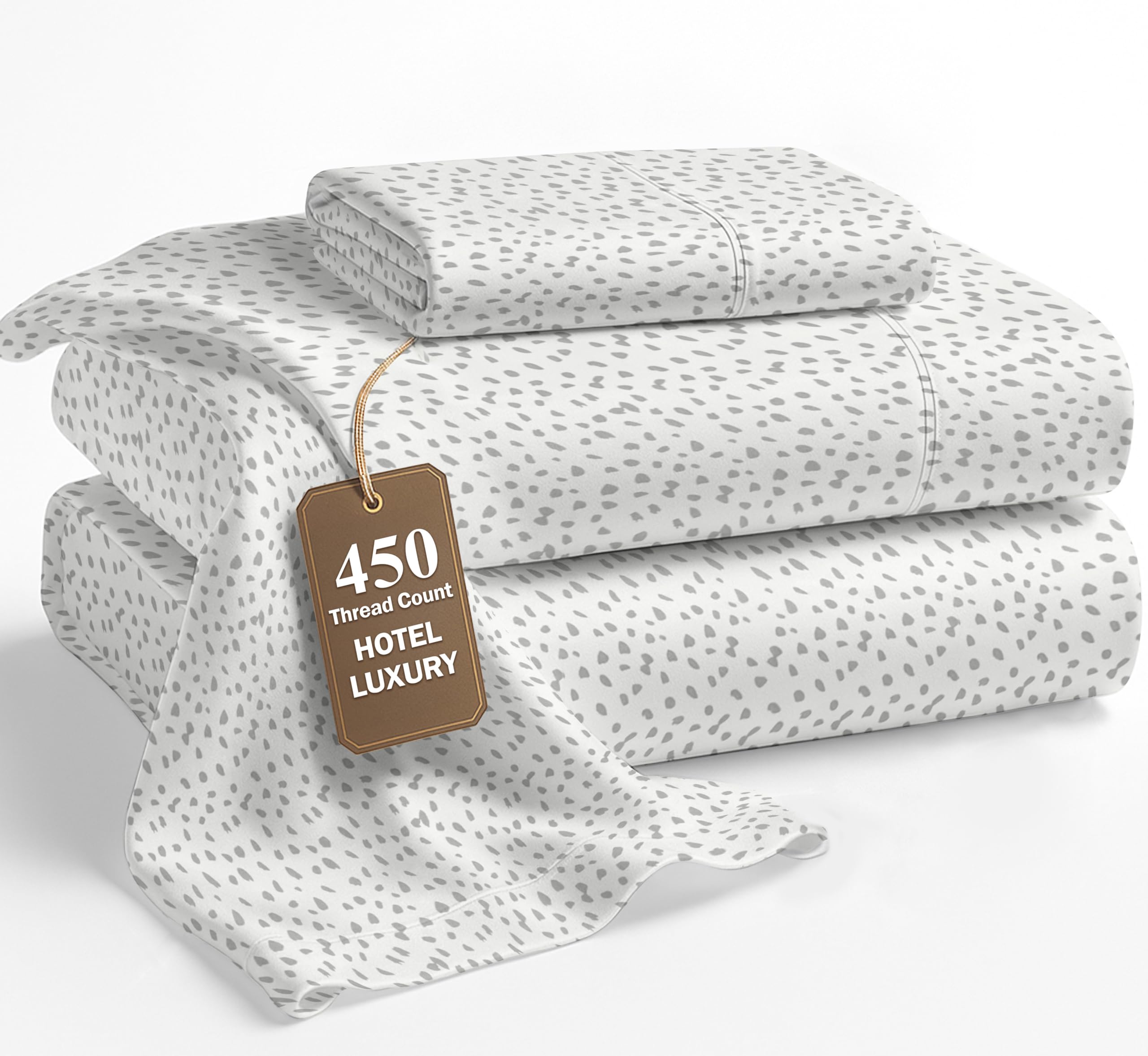 Lane Linen 100% Cotton Bed Sheets – 450 Thread Count Cooling Sheets Queen, Durable Daily Use Bedding, Value Comfort for Nightly Rest, Hotel Sateen Finish, Snug Fit 15" Deep Pocket Fitted Sheet – Taupe — view 25