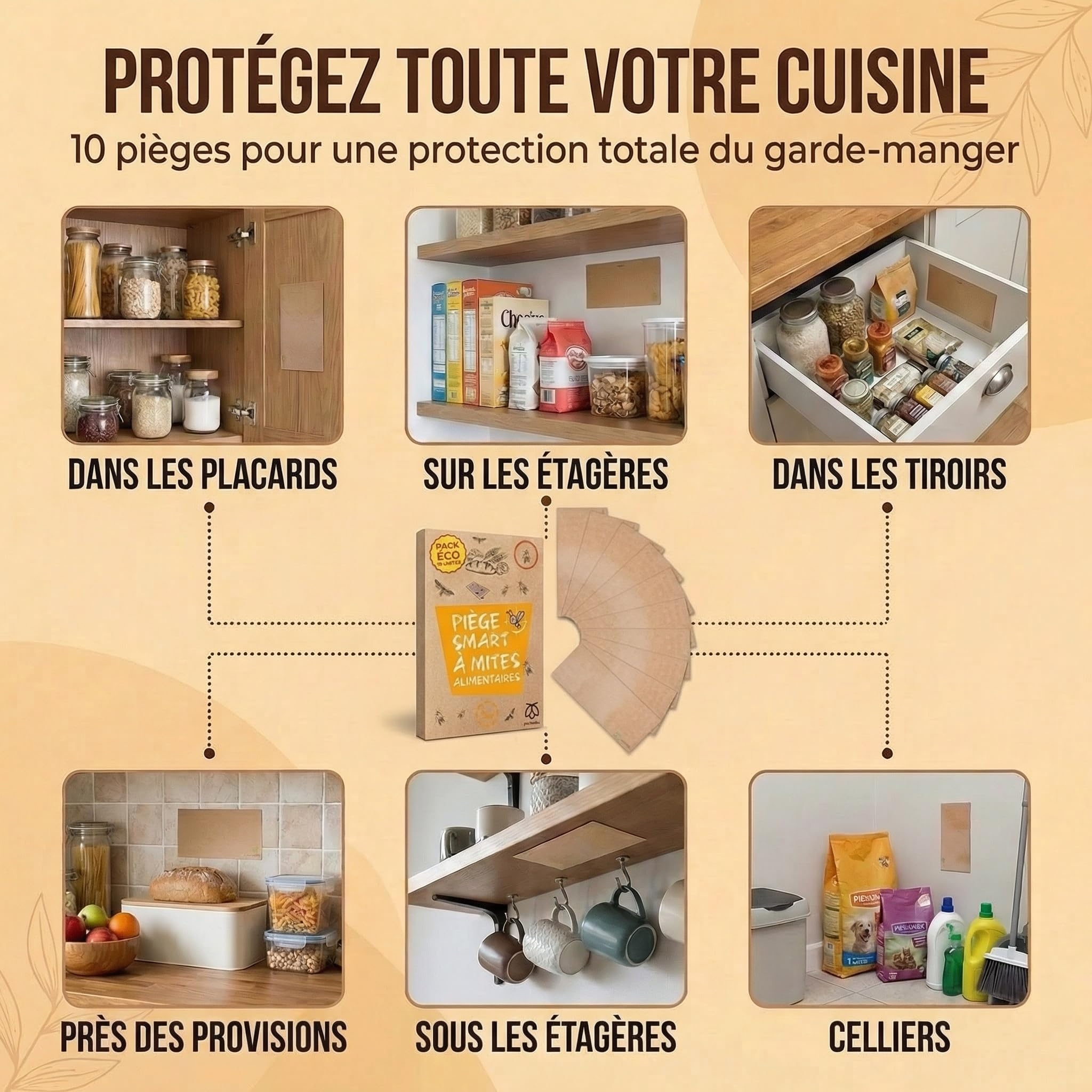 Pestmatic Piège à Mites Alimentaires Pack Eco 10 Unités Phéromone Puissante