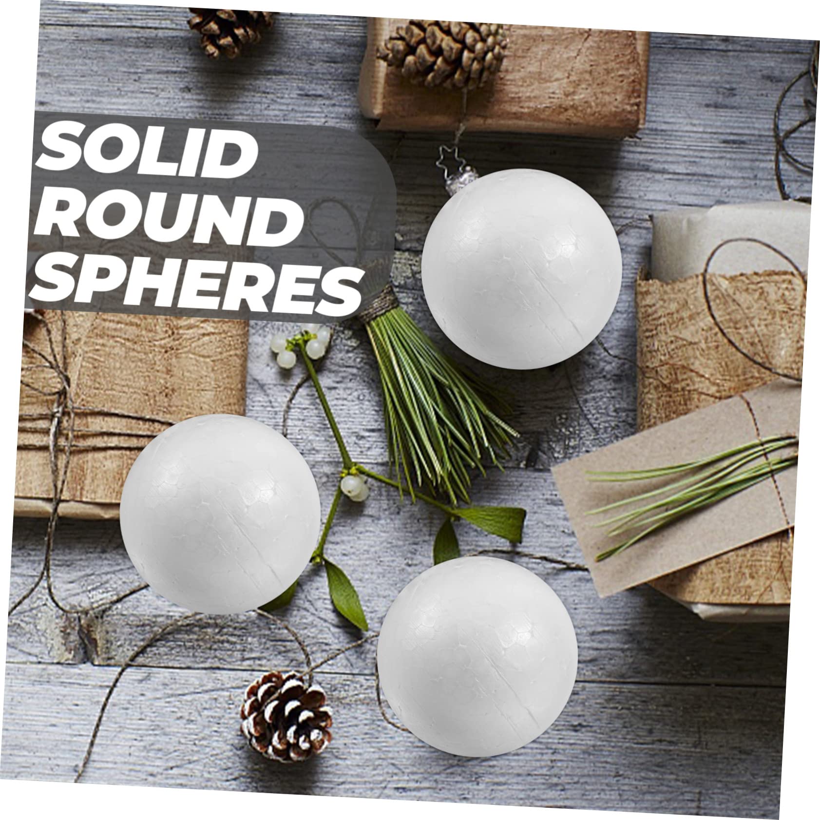 Homoyoyo 100 Bolas Redondas de Poliestireno de Espuma para Manualidades, Pintables y Lijables, Ideales para Decoración de Árboles de Navidad y Proyectos Escolares