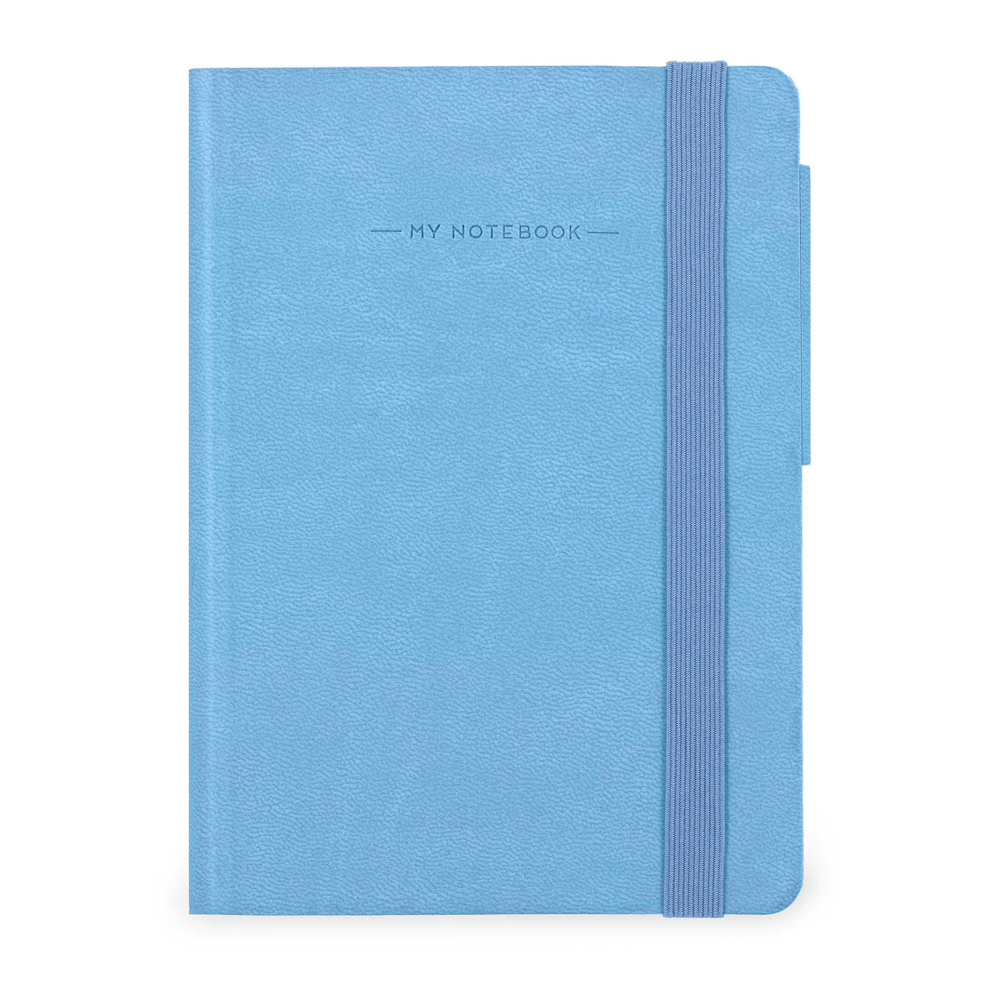 Legami - My Notebook, Retro Blue, Small, Lined Notebook in FSC Certified Paper, 192 Pages, Softcover, Elastic Closure, 9.5 x 13.5 cm