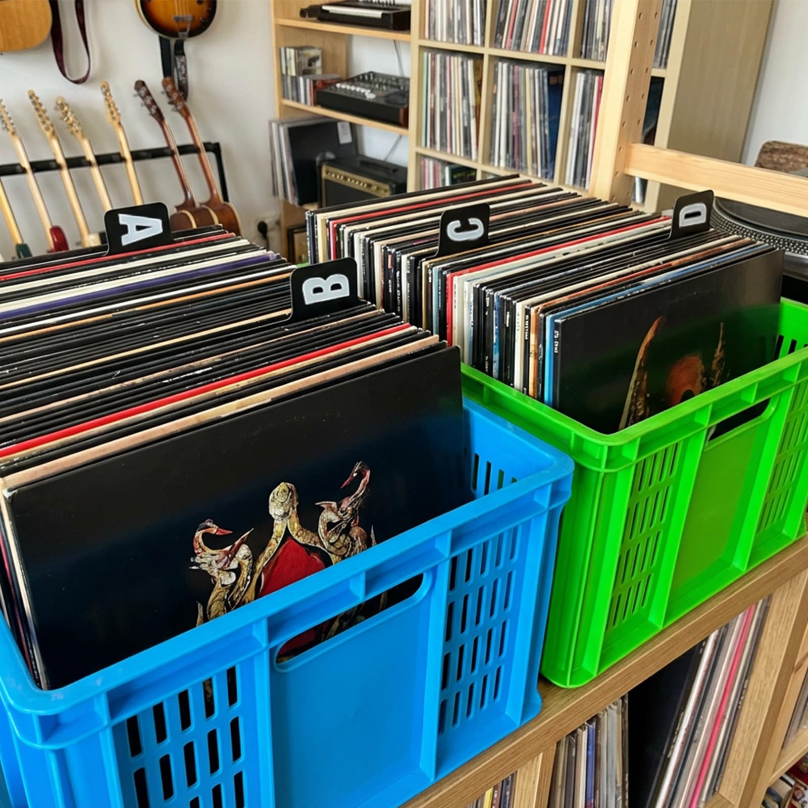 26 x czarne przegrody winylowe, alfabetyczne rozdzielacze A-Z, organizer na płyty winylowe z zakładkami alfabetycznymi do przechowywania płyt DVD, płyt CD, albumów i książek