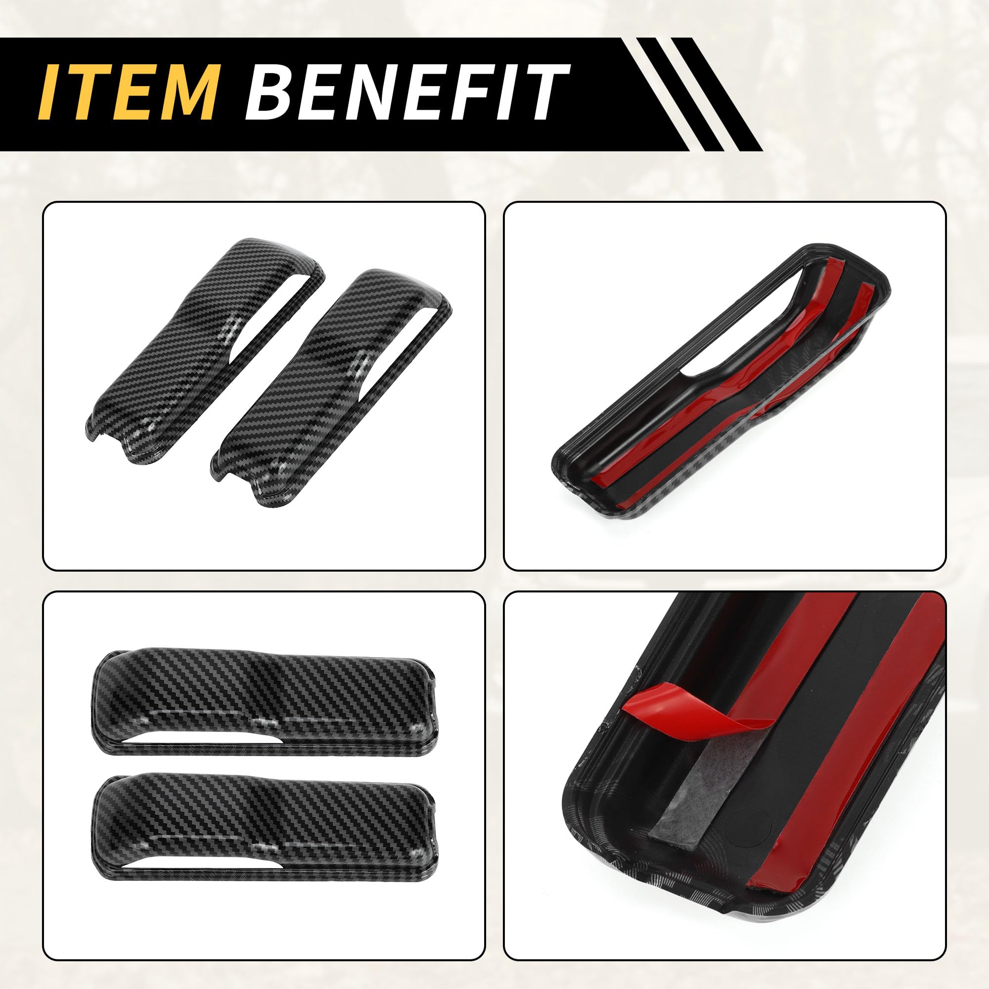 Copertura Trim Cerniera Cofano Motore per Jeep Wrangler JL JLU Sport Sahara Rubicon 2018-2022 ABS Nero Carbonio