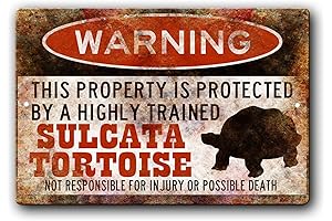Sulcata Tortoise Funny Metal Sign - Gift for Reptile Lovers