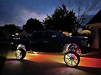 Vista 9 de Luces LED de rueda de 17.5 pulgadas, triple fila RGB + blanco + flujo de persecución de color de ensueño, Bluetooth + control remoto