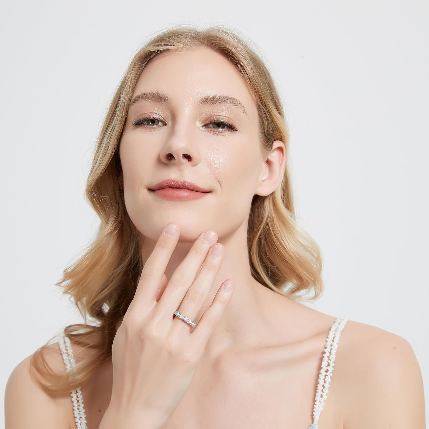 THELANDA 1CT Genuine Moissanite or Simulated Diamond Sterling Silver Elegant Ribbon Engagement Ring Wedding Ring Bridal Set For Women