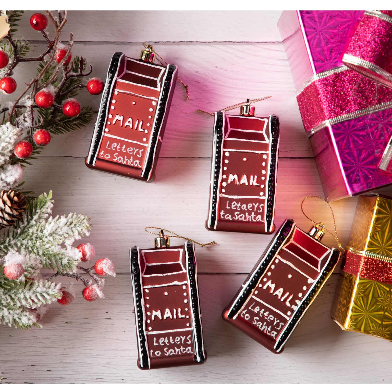 4Pcs Hanging Ornaments for Christmas Tree, Shatterproof