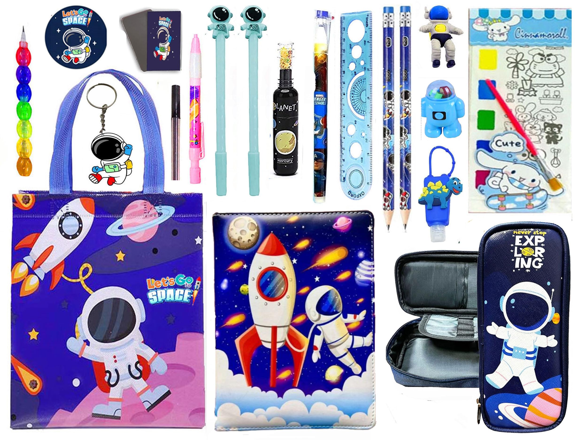 SHUDAUSHI Leather 20Pcs Space Theme Stationery Set For Boys, Space Large Capacity Pencil Pouch Diary Pen Pencil Eraser All Stationery For Boys (Style 1), Multicolour (B0CX4RK5DW) Amazon Price History, Amazon Price Tracker
