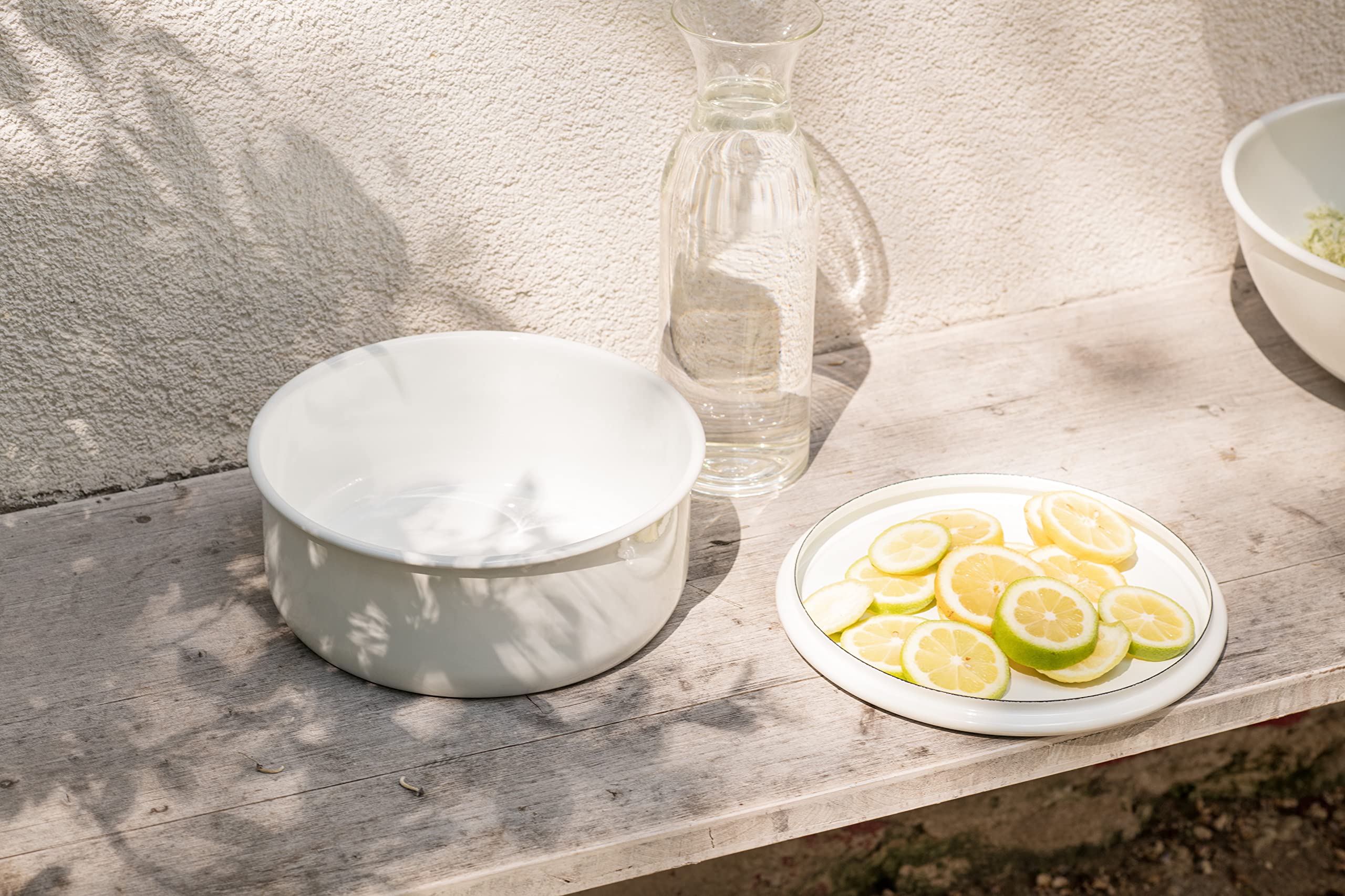 Riess, 0645-033, Brotdose/Keksdose mit Deckel, CLASSIC- WEISS, Durchmesser 24 cm, 4 Liter, Emaille, weiss