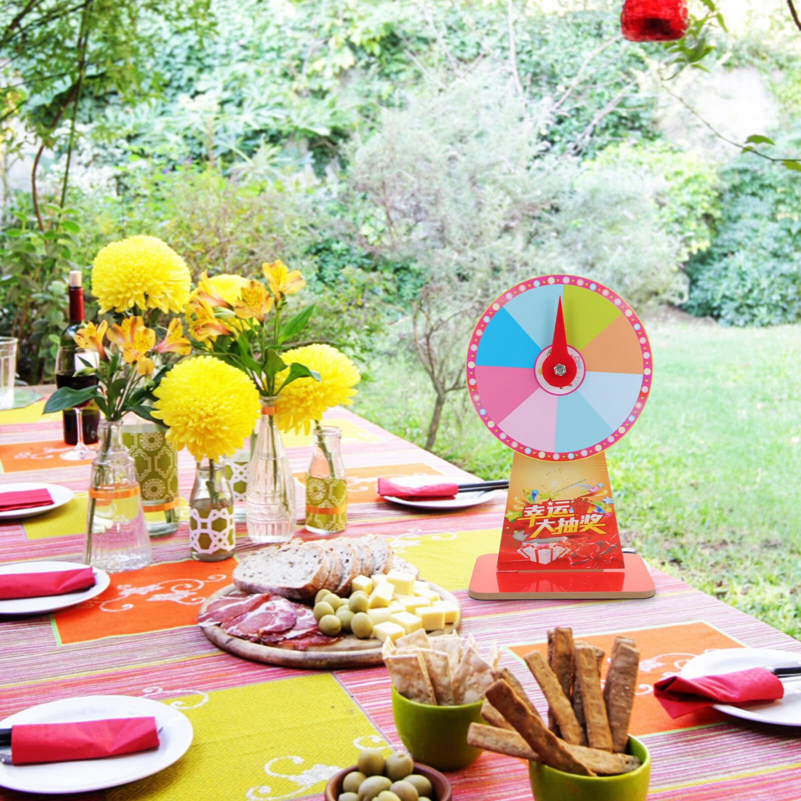 EXCEART Ruota dei premi con supporto da tavolo Rouletterad Vuoto per Carnevale E Fiere Vinci Il Gioco d'azzardo Puntello 20 cm
