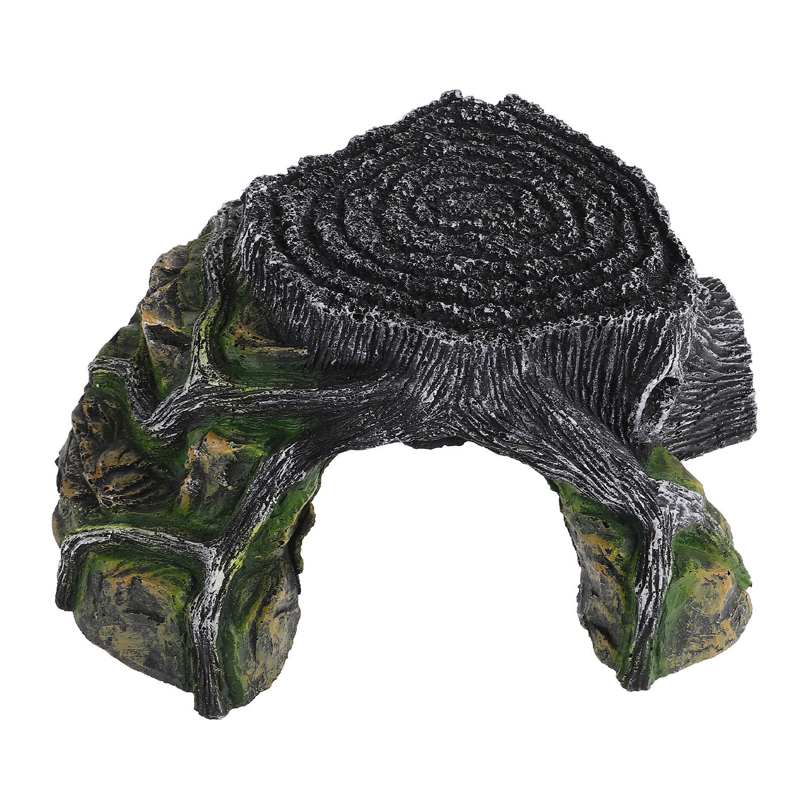 Kichvoe Plataforma para Tortugas Decorativa de Resina, Tronco y Piedra