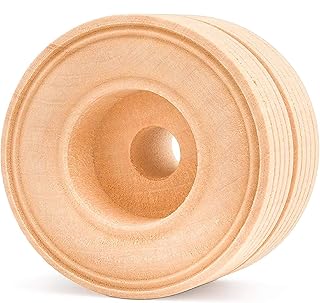 Pinehurst Crafts Dual Treaded Wooden Toy Wheels, 1-1/2 Inch Diameter x 1-Inch Wide (1/4-Inch Hole), Pack of 8