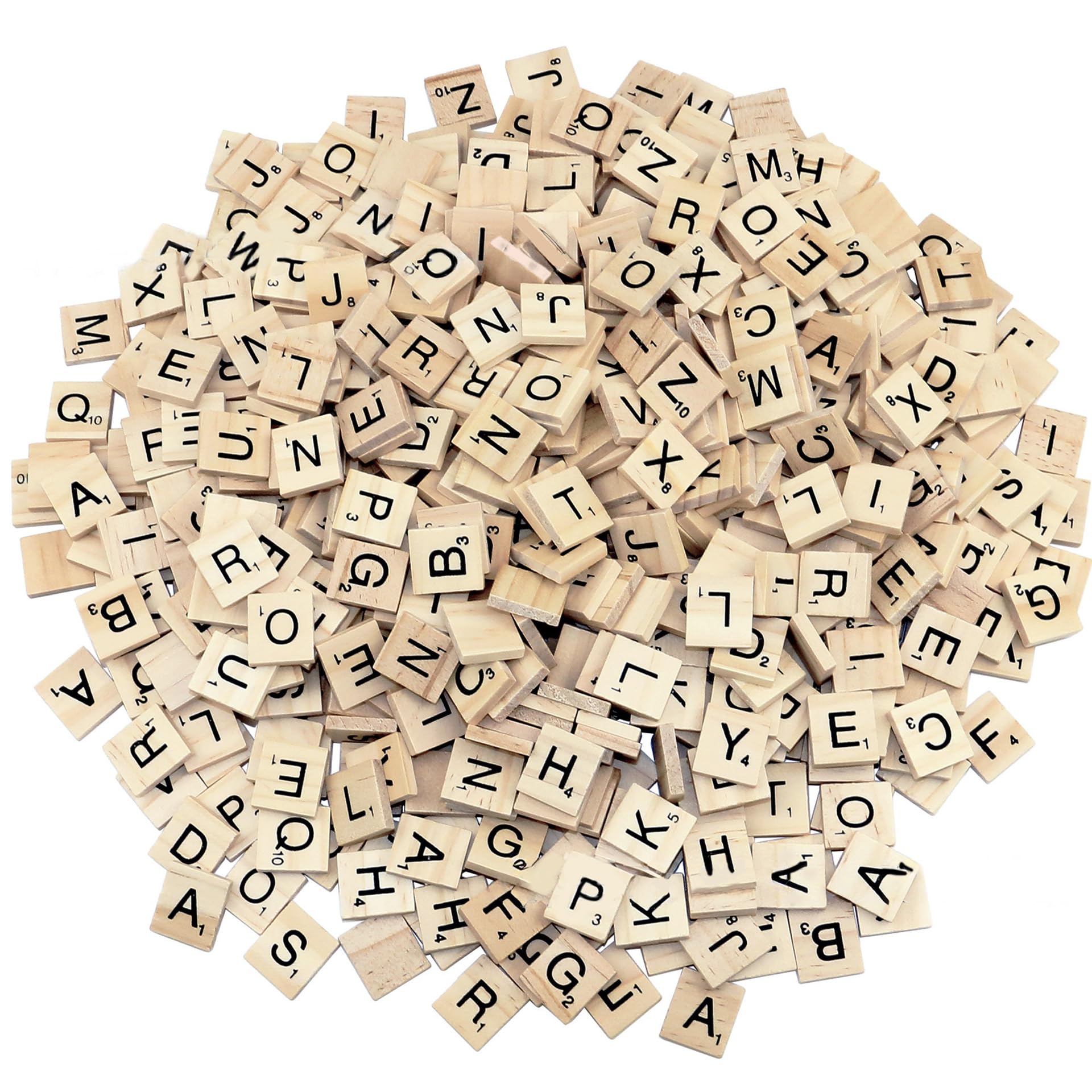 200 Pcs Capital Wooden Letters for Crafts,Scrabble Black Letter Children's Educational Toy for Travel,Play,Help Children Recognize Letter,DIY Projects,Art,Wall Decore,Ideal for Kids,Adults Creating