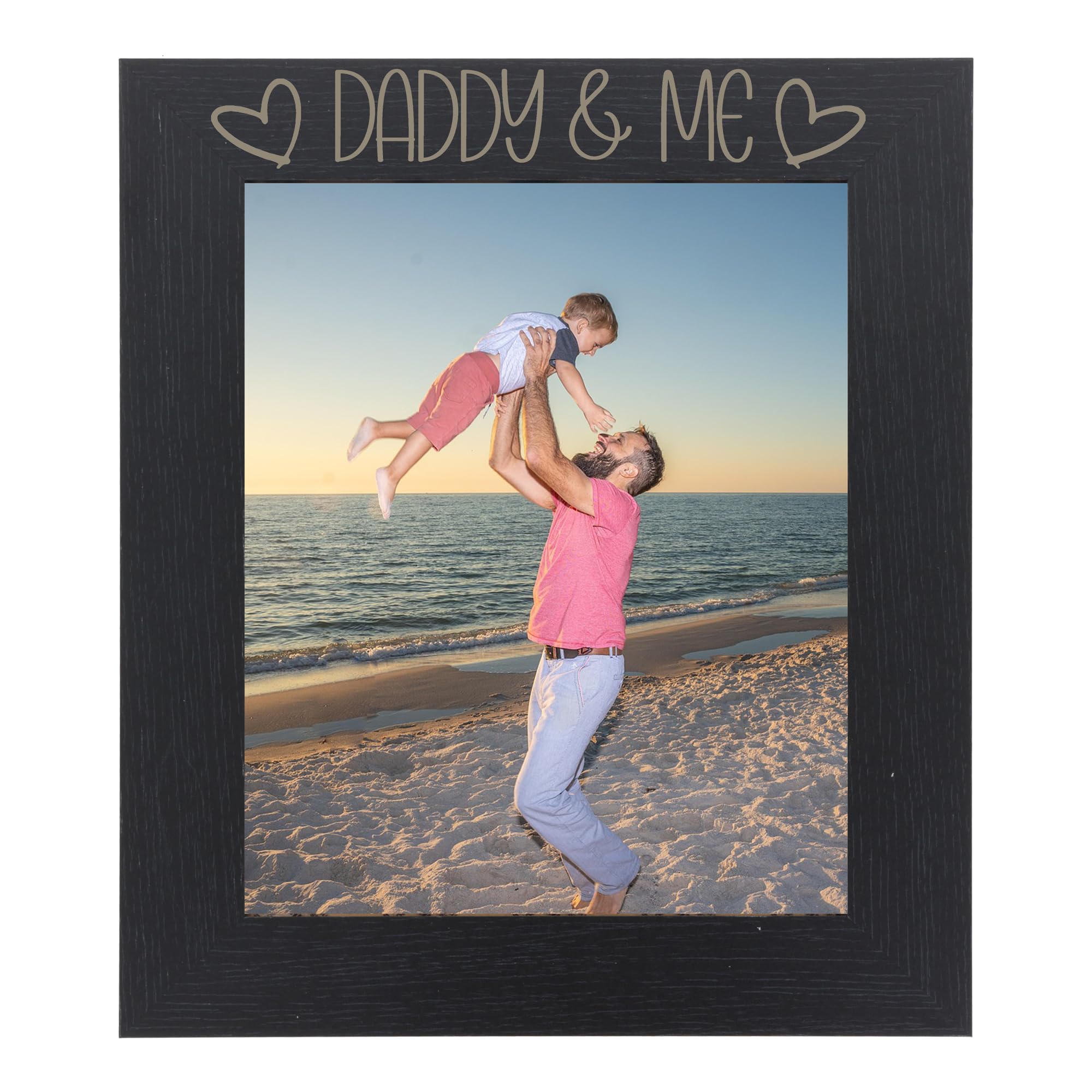 Daddy and Me Photo Frame - Best Dad Photo Frame, Dad and Daughter, Father and Son Photoframes - I Love My Daddy Gifts (Black 8 x 10 Portrait)