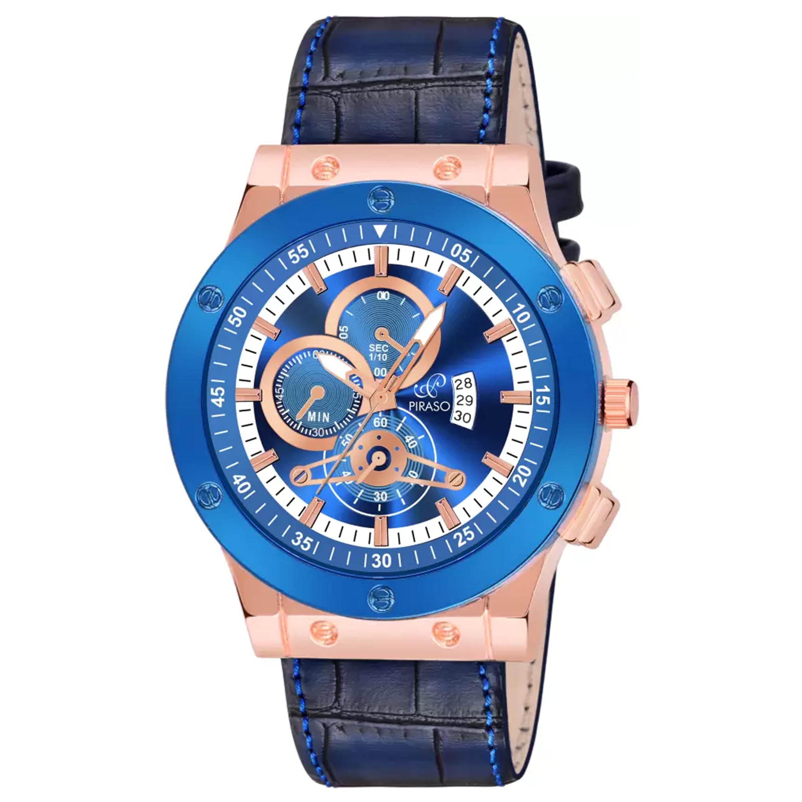 PIRASO Analog Watch Date Display Blue DIAL and Blue Strap Analog Watch for Men (B0CPWMMTZ7) Amazon Price History, Amazon Price Tracker