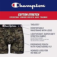 Vista 2 de Champion Men's Boxer Briefs, Every Day Comfort Stretch Cotton Moisture-Wicking Underwear, Multi-Pack