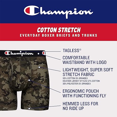 Miniatura 4 de Champion mens Everyday Cotton Stretch- 3 Pack