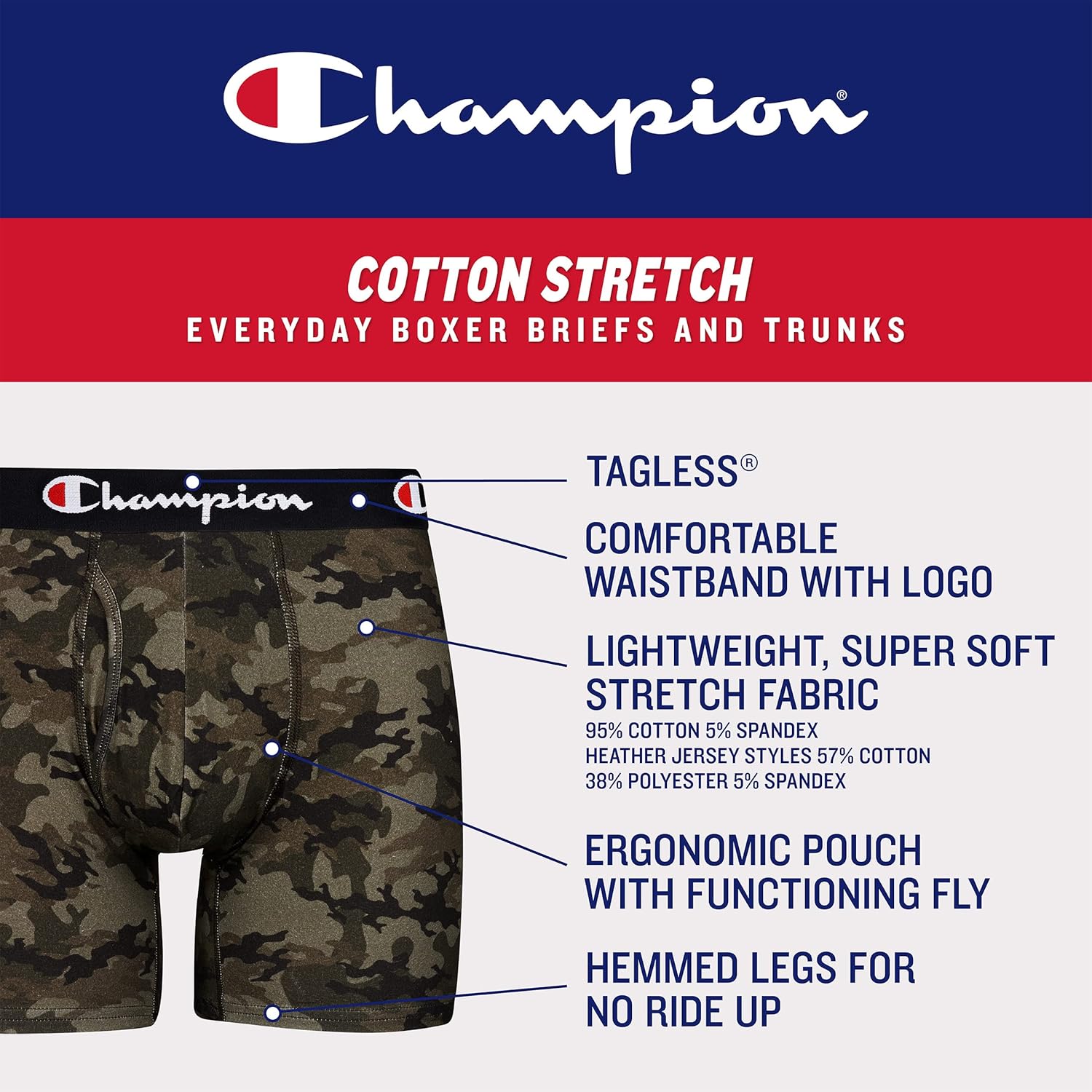 Champion Cuecas boxer masculinas, roupa íntima confortável de algodão elástico que absorve umidade, pacote com várias unidades em promoção! Veja a oferta e mais achadinhos de Moda íntima 2 Hoje é o melhor dia para comprar Champion Cuecas boxer masculinas, roupa íntima confortável de algodão elástico que absorve umidade, pacote com várias unidades com aquele preço maroto! Promoção! Aproveite a oferta! 2