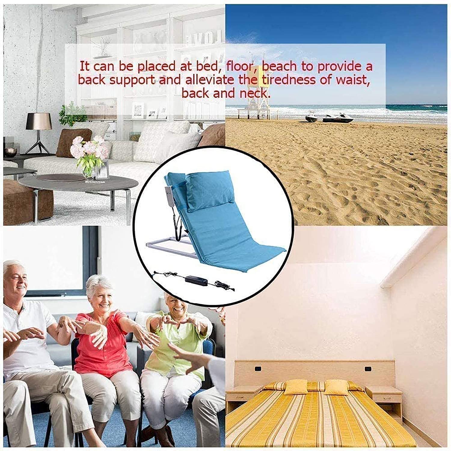 Winter Levantador de Almohada médico, Soporte de Respaldo de Cama eléctrico, Ayuda de Apoyo Ajustable para Sentarse y levantarse, Respaldo Ajustable de la Cama con elevación eléctrica