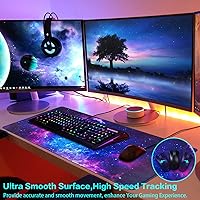 Vista 4 de Canjoy Gaming Mouse Pad, 31.5x15.7inch Large Extended Mousepad Big Computer Desk Mat for Keyboard and Mouse Full Desk Mouse Mat with Non-Slip &