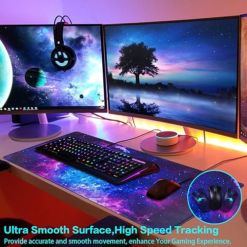 Miniatura 4 de Canjoy Gaming Mouse Pad, 31.5x15.7inch Large Extended Mousepad Big Computer Desk Mat for Keyboard and Mouse Full Desk Mouse Mat with Non-Slip &